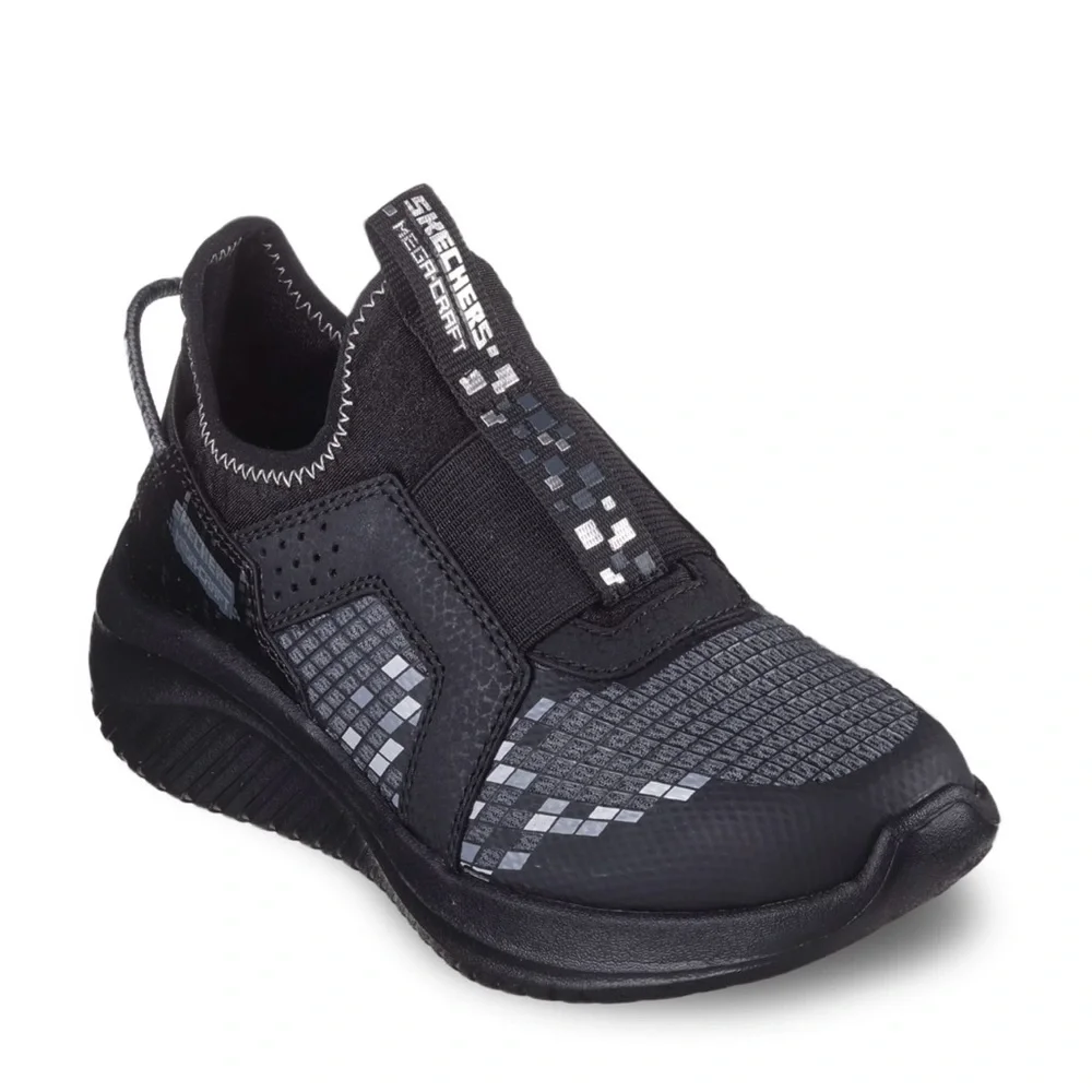 Skechers Minecraft ultra Flex 3.0 Black and Gray Slip-On Mega Craft Size 13 EUC